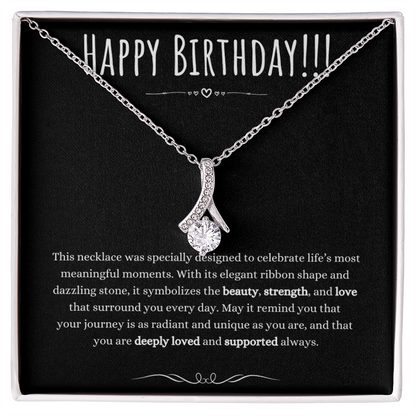 Best Gifts 305-Birthday Gift for Her Ribbon Pendant Necklace