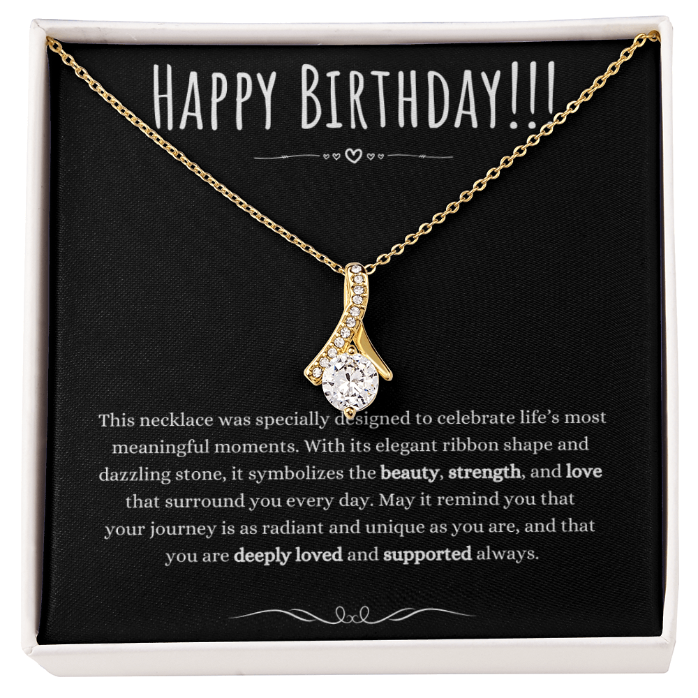 Best Gifts 305-Birthday Gift for Her Ribbon Pendant Necklace