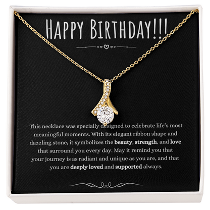 Best Gifts 305-Birthday Gift for Her Ribbon Pendant Necklace