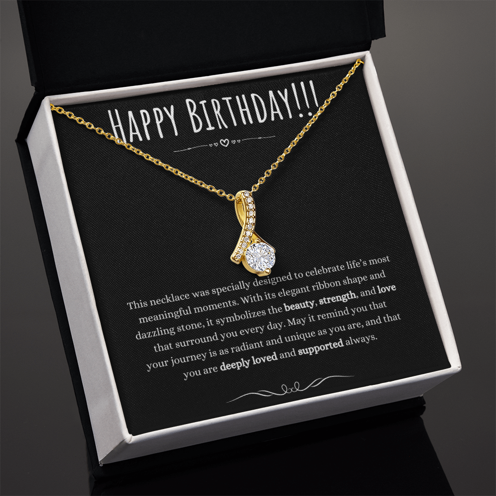 Best Gifts 305-Birthday Gift for Her Ribbon Pendant Necklace