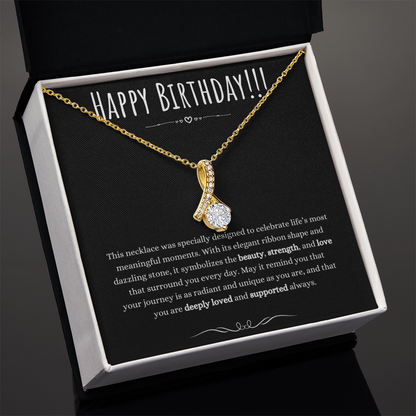 Best Gifts 305-Birthday Gift for Her Ribbon Pendant Necklace