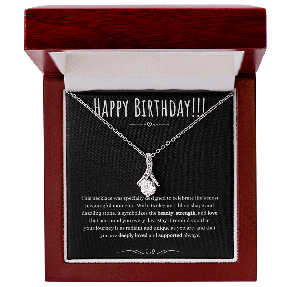 Best Gifts 305-Birthday Gift for Her Ribbon Pendant Necklace