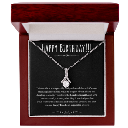 Best Gifts 305-Birthday Gift for Her Ribbon Pendant Necklace