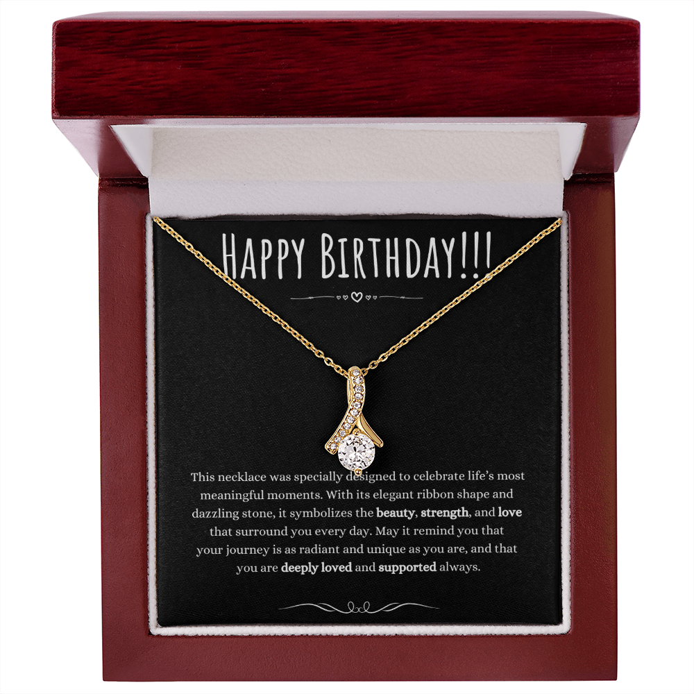 Best Gifts 305-Birthday Gift for Her Ribbon Pendant Necklace
