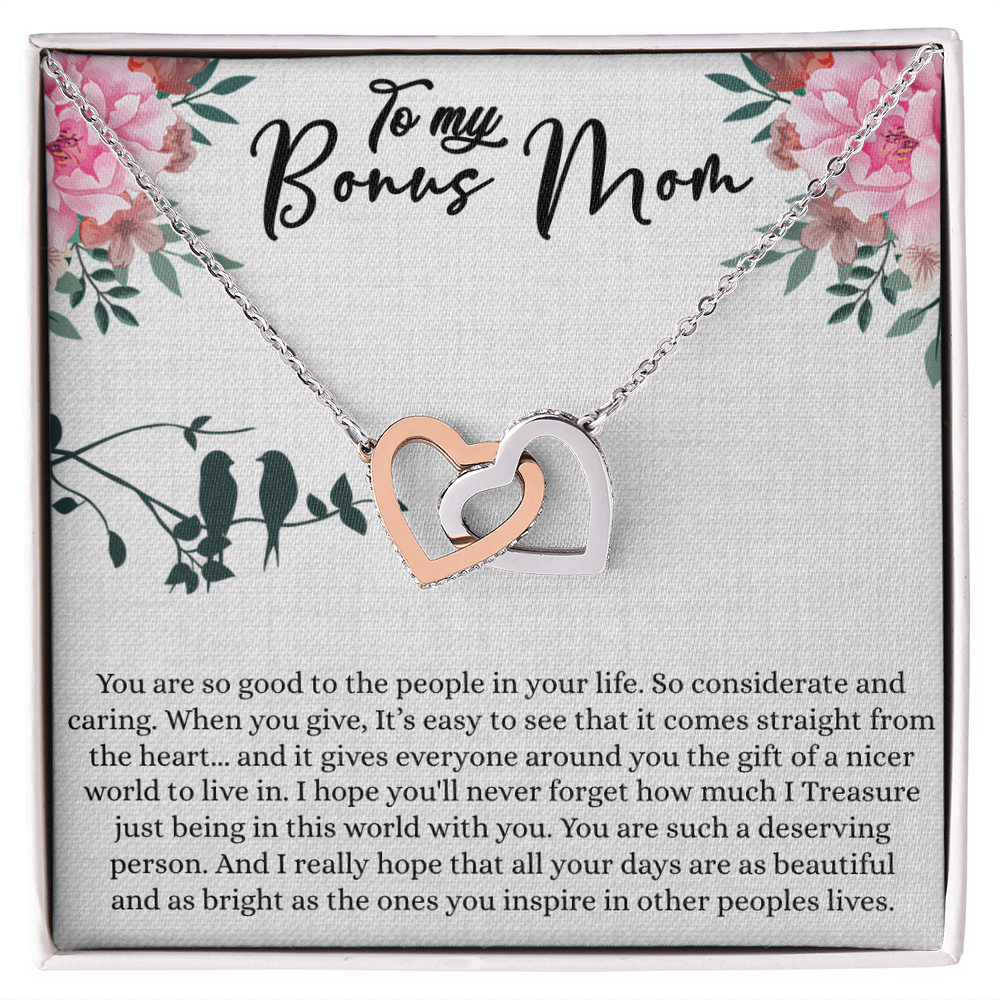 Best Gifts 305-Bonus Mom Necklace – Interlocking Hearts Jewelry Gift