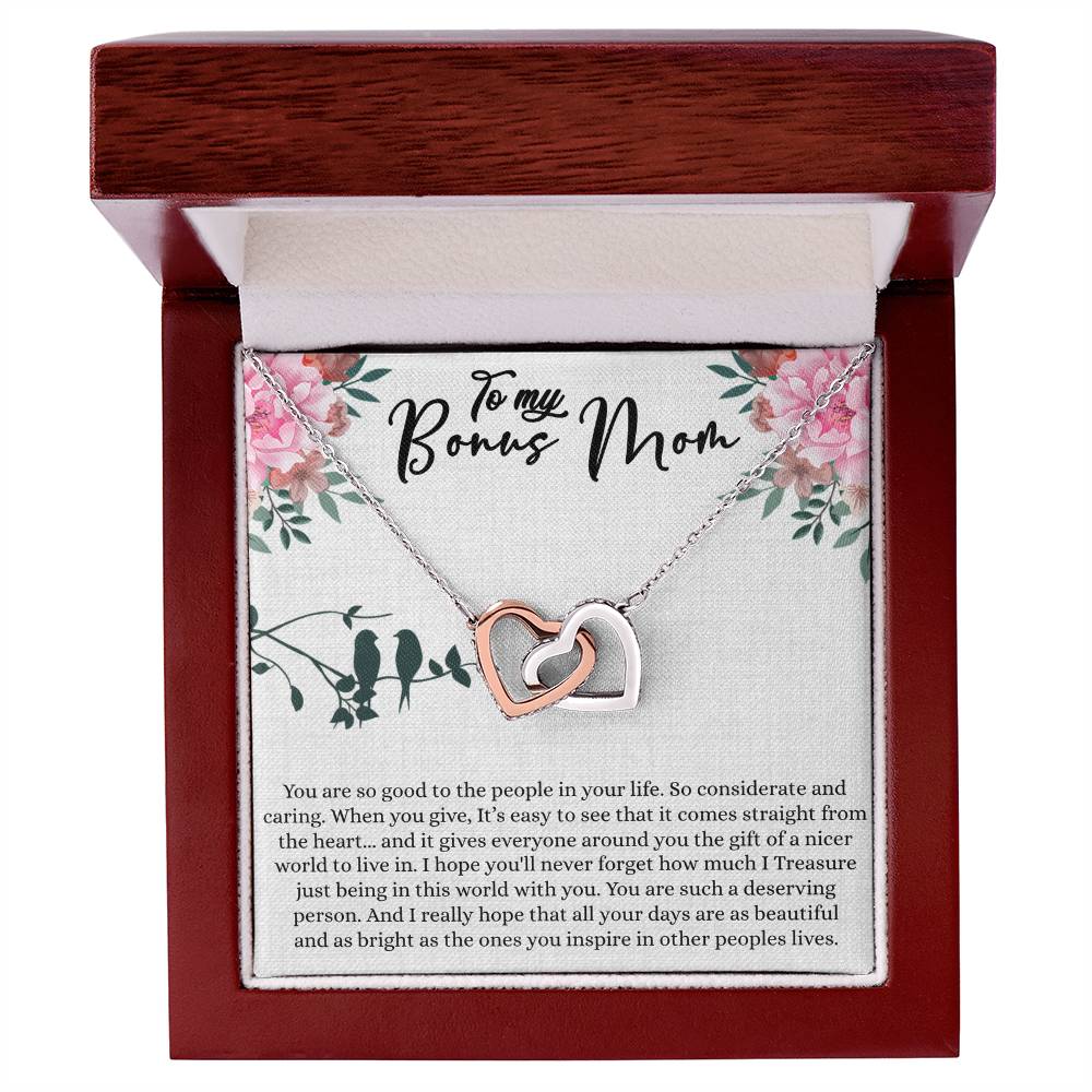 Best Gifts 305-Bonus Mom Necklace – Interlocking Hearts Jewelry Gift