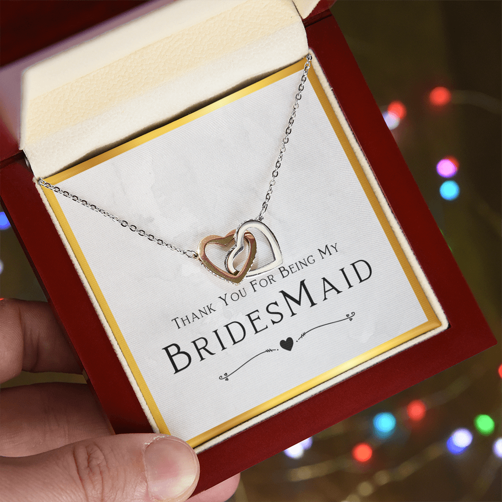 Best Gifts 305-Bridesmaid Necklace Gift – Interlocking Hearts CZ