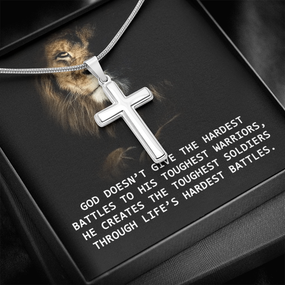 Best Gifts 305-Christian Man Cross Necklace Gift – Faith Warrior Jewelry