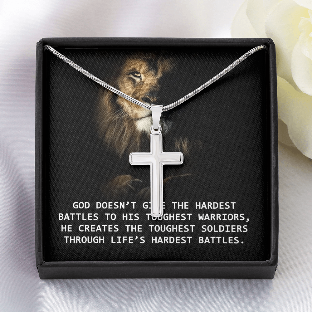 Best Gifts 305-Christian Man Cross Necklace Gift – Faith Warrior Jewelry