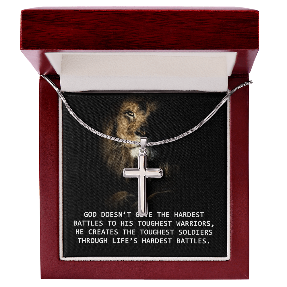 Best Gifts 305-Christian Man Cross Necklace Gift – Faith Warrior Jewelry