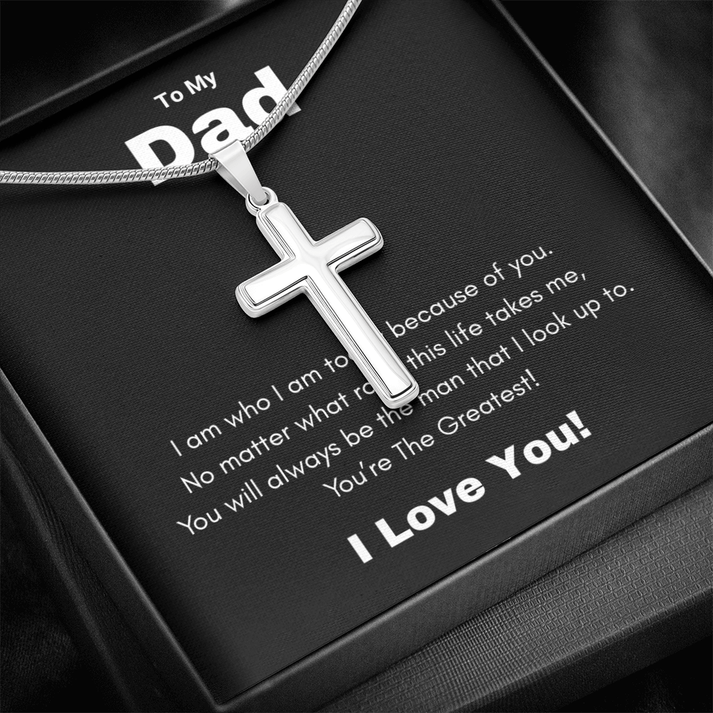 Best Gifts 305-Dad Cross Necklace – Faith Gift from Son or Daughter