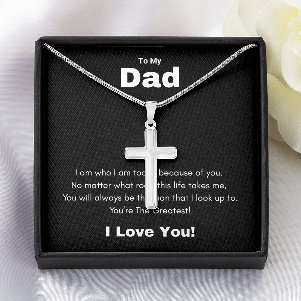 Best Gifts 305-Dad Cross Necklace – Faith Gift from Son or Daughter