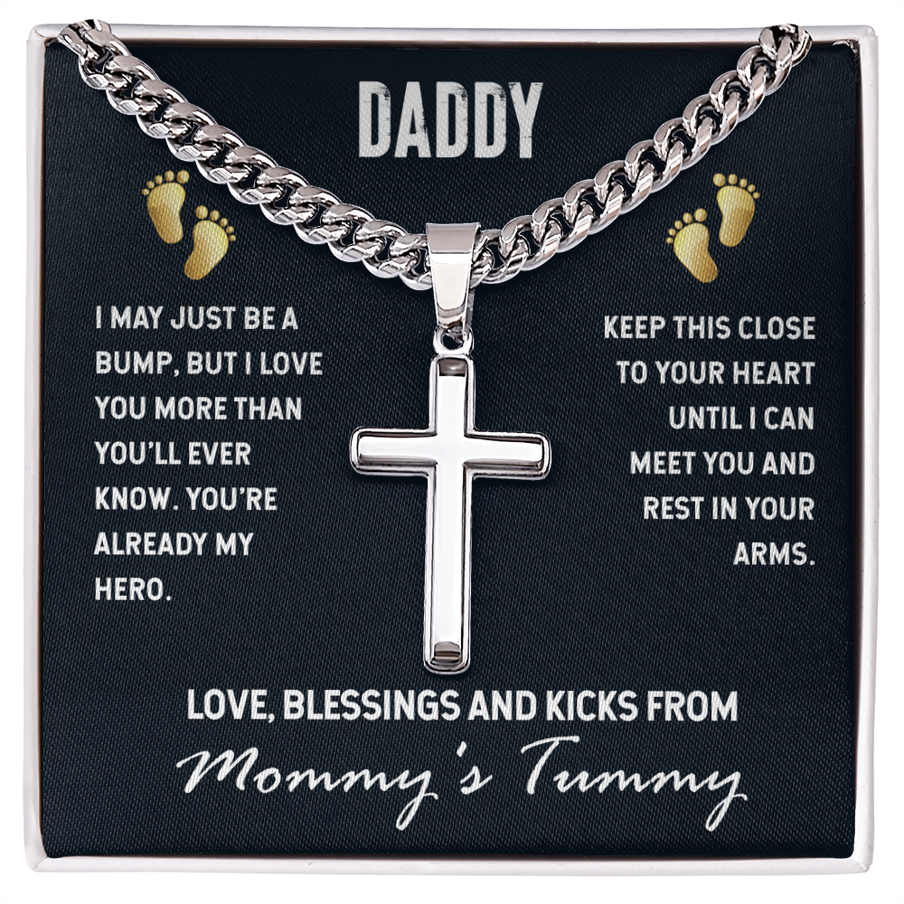 Best Gifts 305-Daddy Cross Necklace Gift from Baby Bump Faith Keepsake