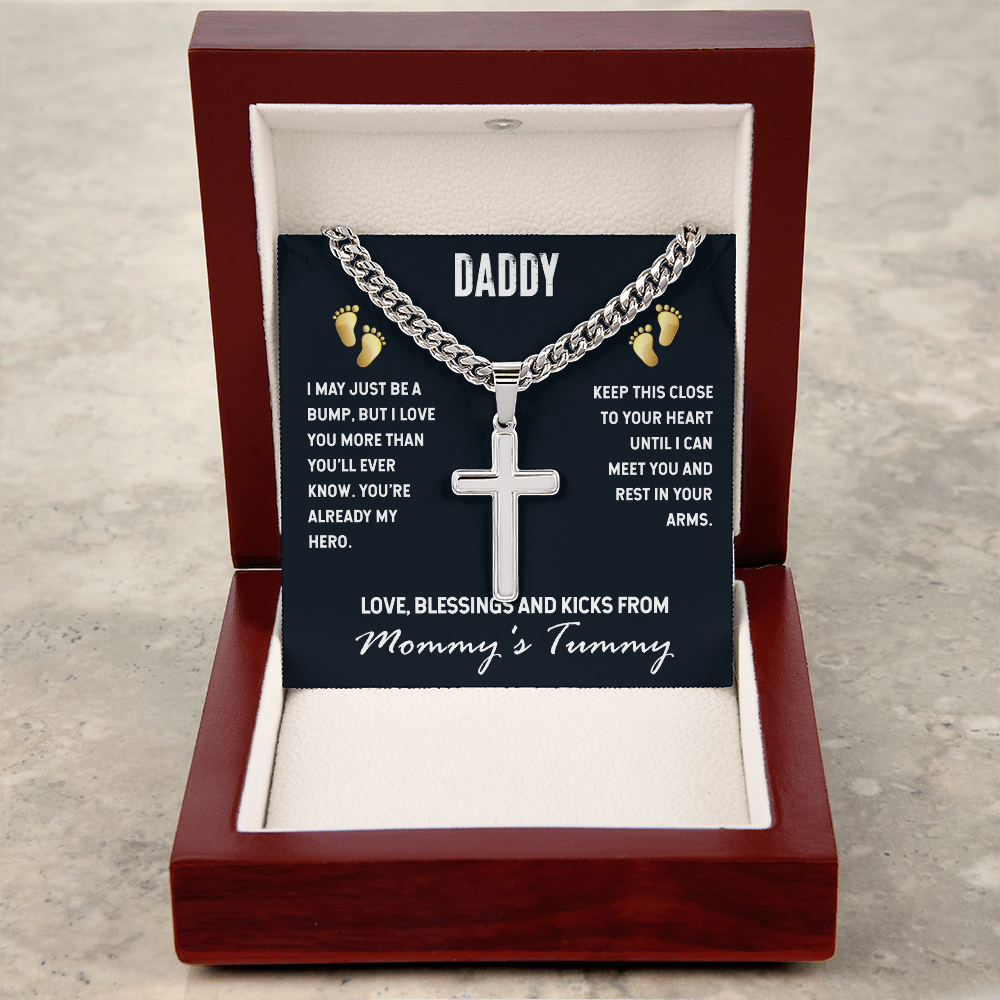 Best Gifts 305-Daddy Cross Necklace Gift from Baby Bump Faith Keepsake
