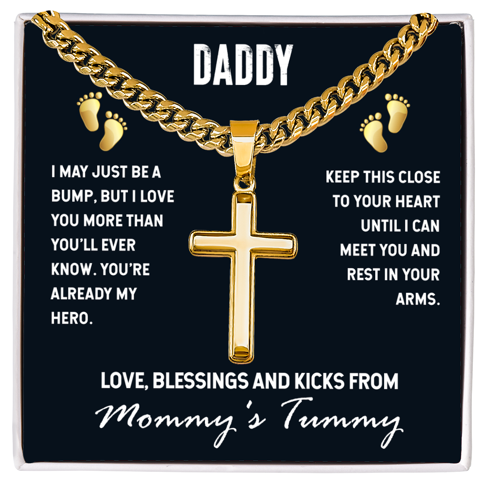 Best Gifts 305-Daddy Cross Necklace Gift from Baby Bump Faith Keepsake