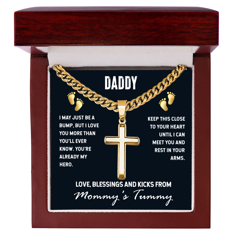 Best Gifts 305-Daddy Cross Necklace Gift from Baby Bump Faith Keepsake