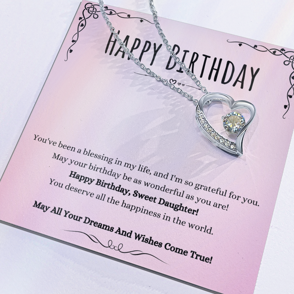 Best Gifts 305-Daughter Birthday Heart Necklace Gift from Mom or Dad