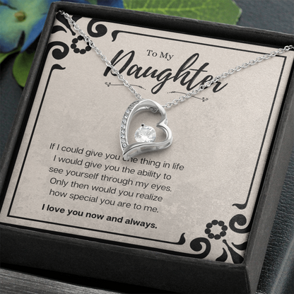 Best Gifts 305-Daughter Forever Love Heart Necklace Gift from Mom or Dad