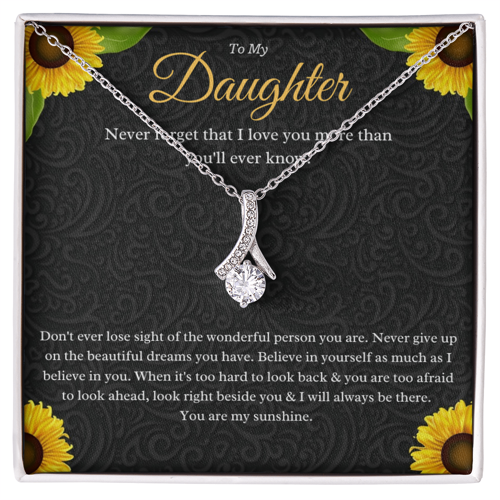 Best Gifts 305-Daughter Ribbon Pendant Necklace Gift from Parent