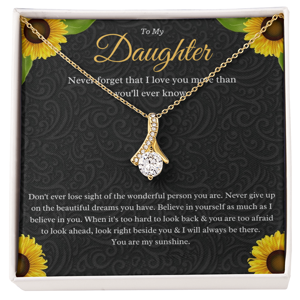 Best Gifts 305-Daughter Ribbon Pendant Necklace Gift from Parent