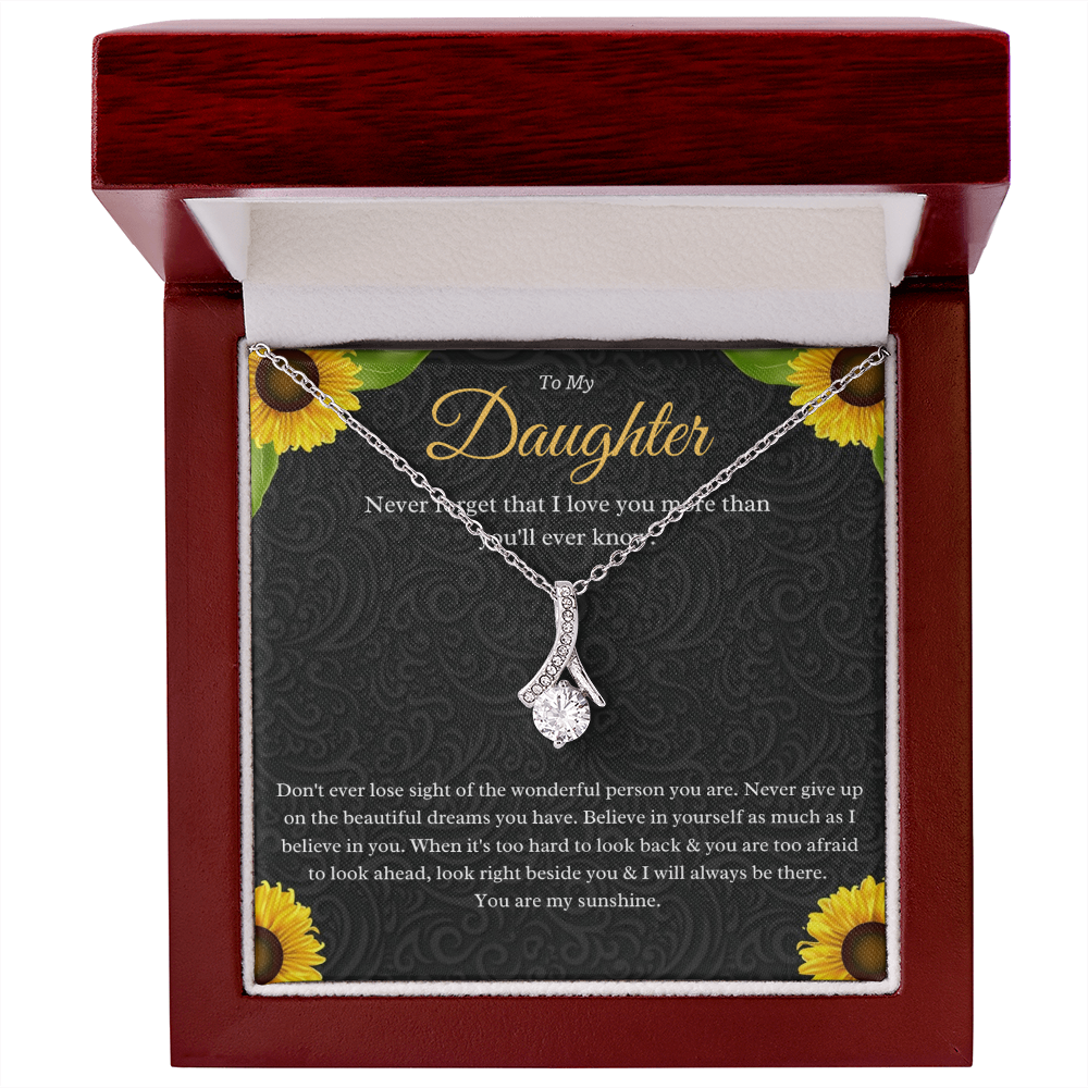 Best Gifts 305-Daughter Ribbon Pendant Necklace Gift from Parent
