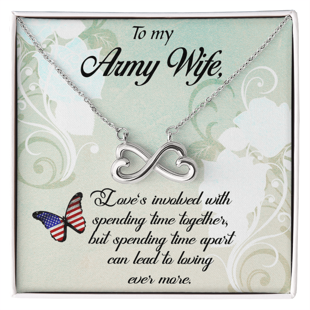 Best Gifts 305-Endless Love Necklace for Army Wife Heart Infinity Pendant