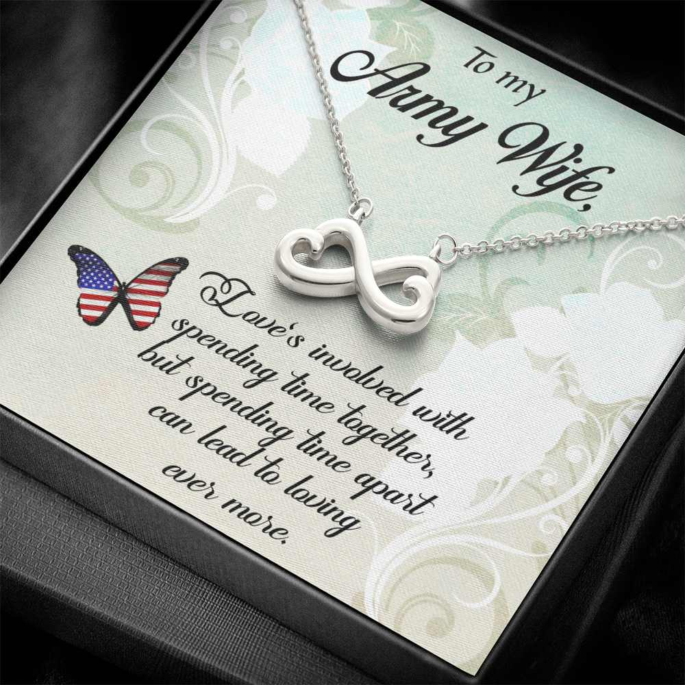 Best Gifts 305-Endless Love Necklace for Army Wife Heart Infinity Pendant