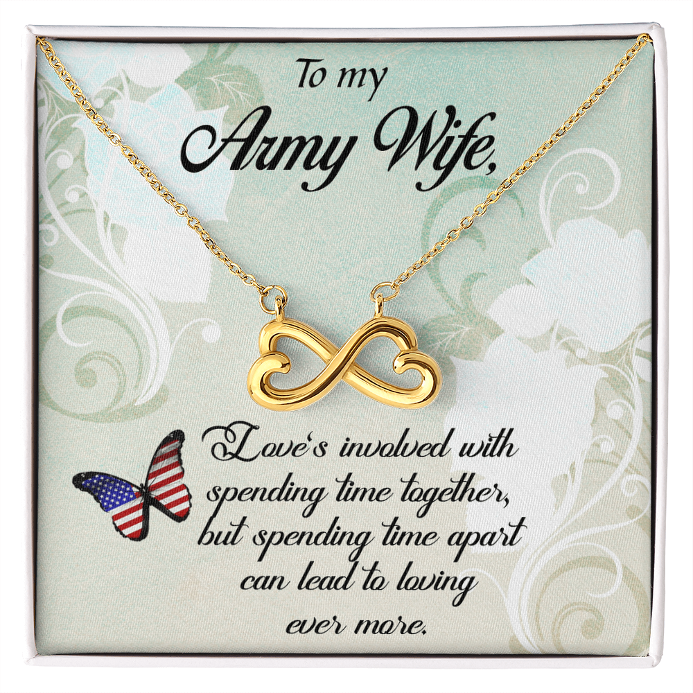 Best Gifts 305-Endless Love Necklace for Army Wife Heart Infinity Pendant
