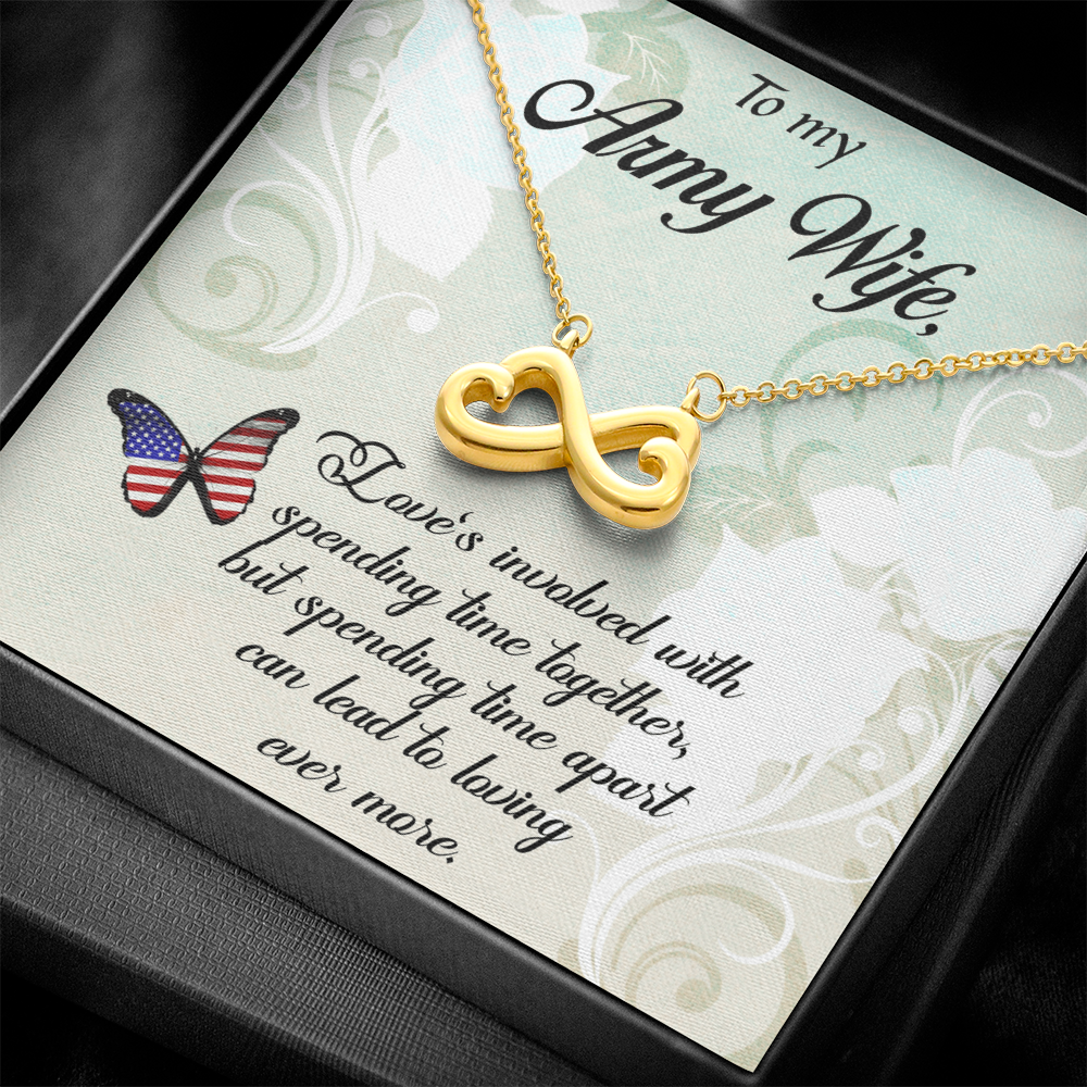 Best Gifts 305-Endless Love Necklace for Army Wife Heart Infinity Pendant
