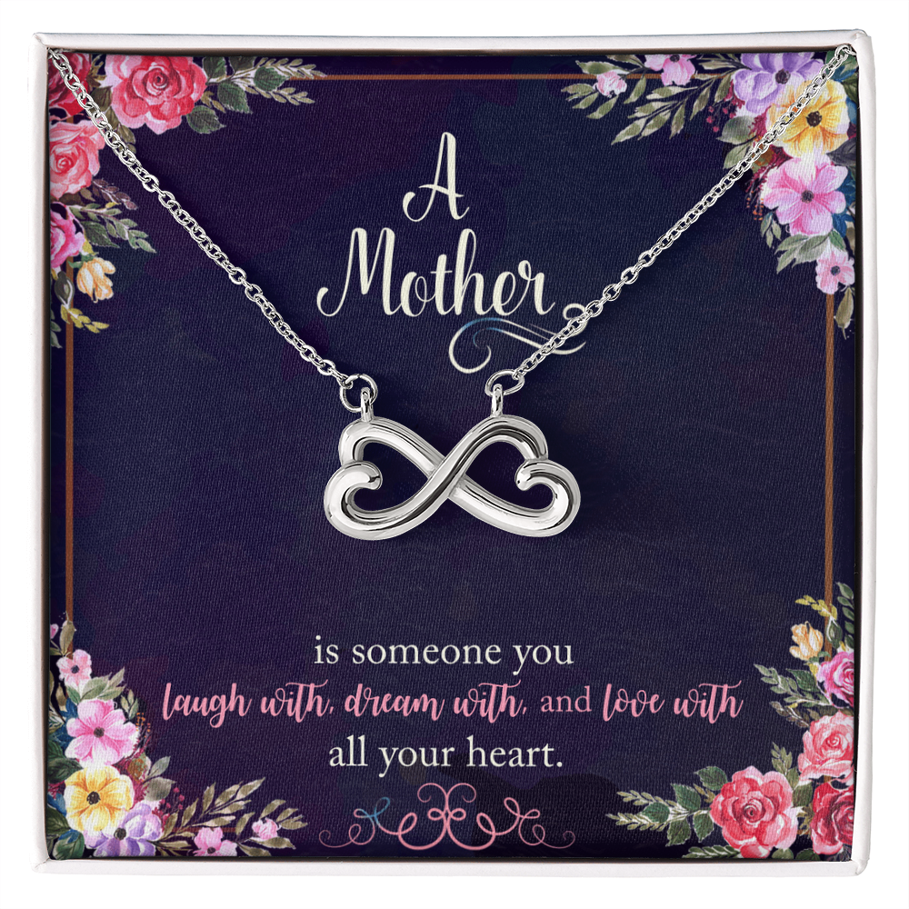 Best Gifts 305-Endless Love Necklace for Mom Heart-Shaped Infinity Pendant