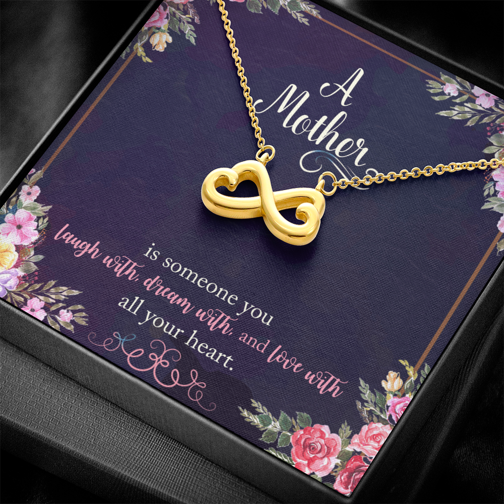 Best Gifts 305-Endless Love Necklace for Mom Heart-Shaped Infinity Pendant