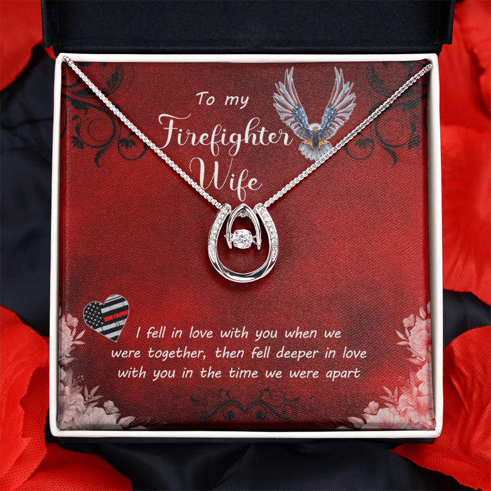 Best Gifts 305-Firefighter Wife Dancing CZ Pendant Necklace Gift for Her
