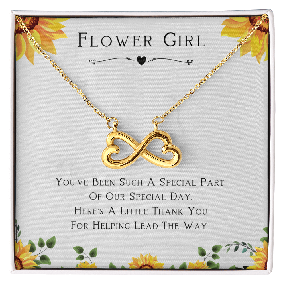 Best Gifts 305-Flower Girl Endless Love Necklace Heart Infinity Pendant Thank You Gift