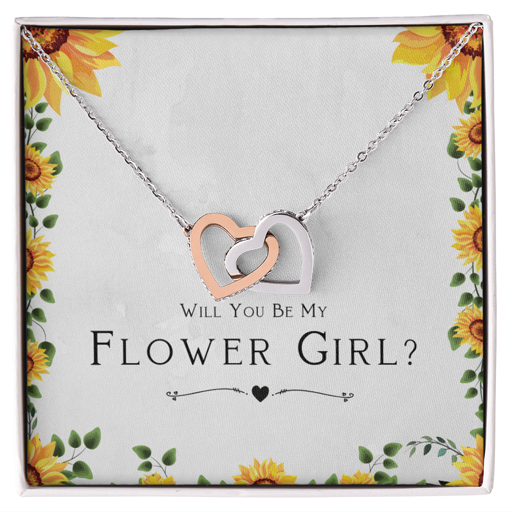 Best Gifts 305-Flower Girl Gift Interlocking Hearts Necklace Proposal