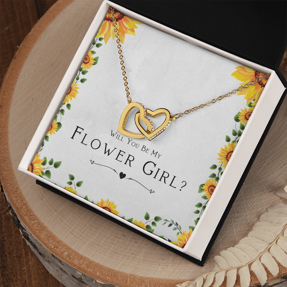 Best Gifts 305-Flower Girl Gift Interlocking Hearts Necklace Proposal
