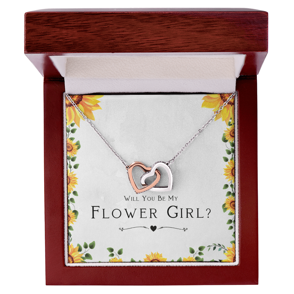 Best Gifts 305-Flower Girl Gift Interlocking Hearts Necklace Proposal