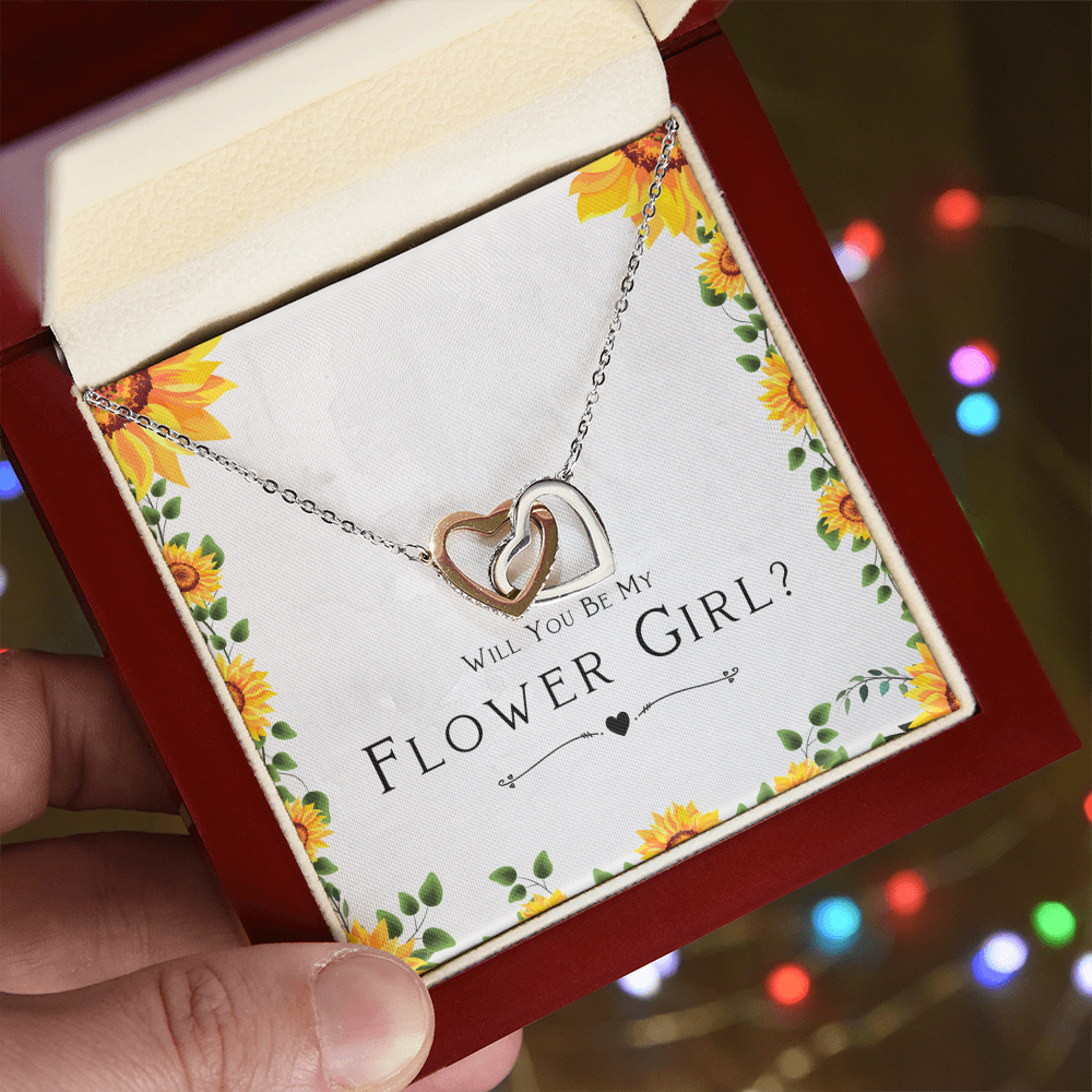 Best Gifts 305-Flower Girl Gift Interlocking Hearts Necklace Proposal