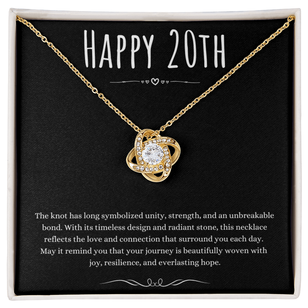 Best Gifts 305-Happy 20th Love Knot Necklace