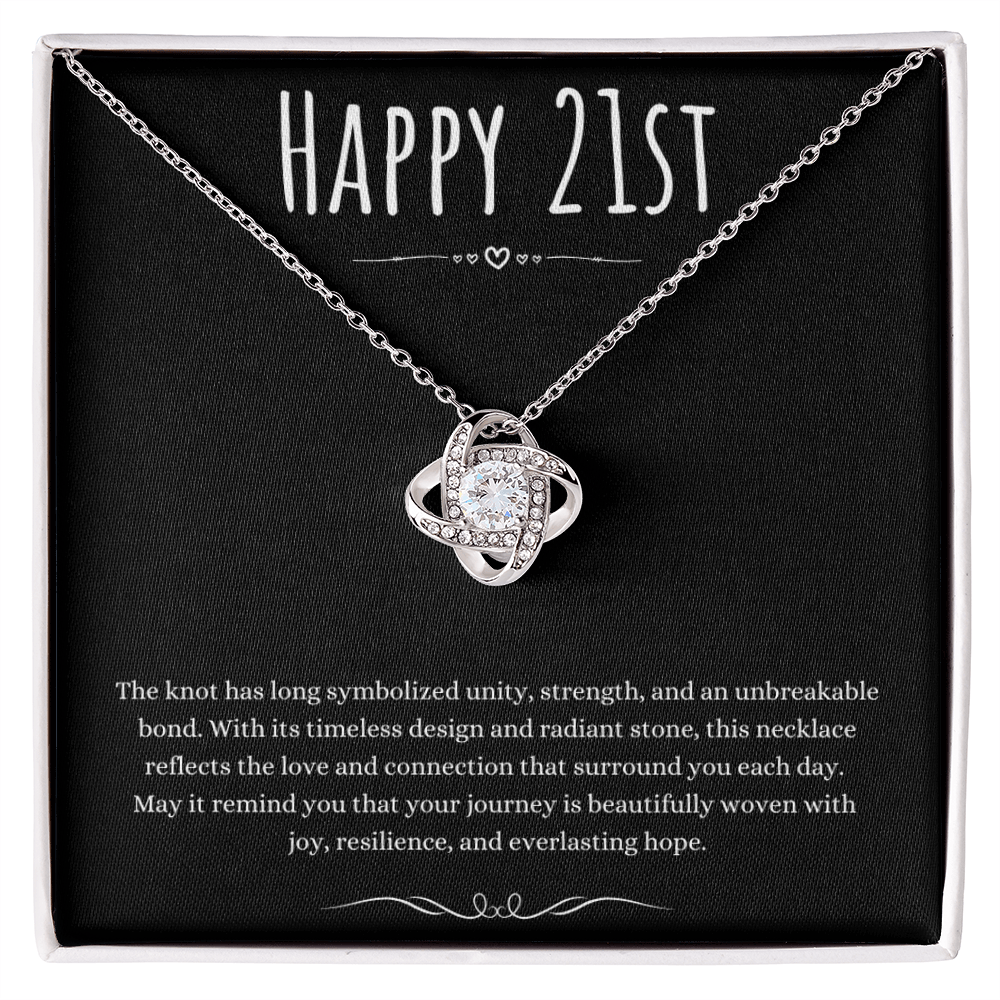 Best Gifts 305-Happy 21st Love Knot Necklace