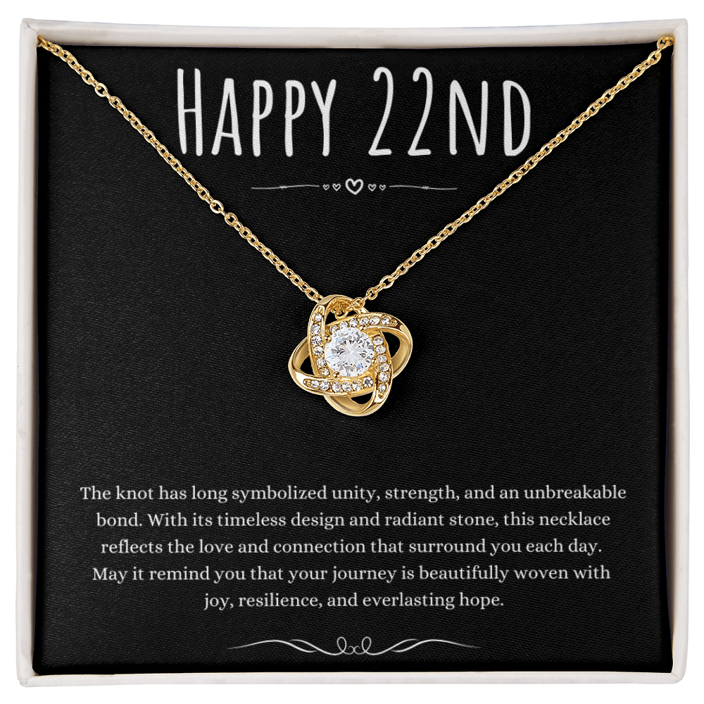 Best Gifts 305-Happy 22nd Love Knot Necklace
