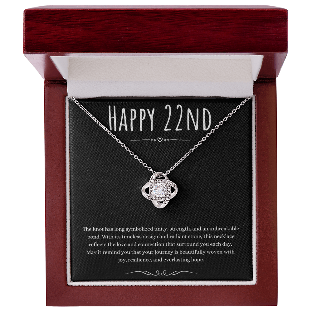 Best Gifts 305-Happy 22nd Love Knot Necklace