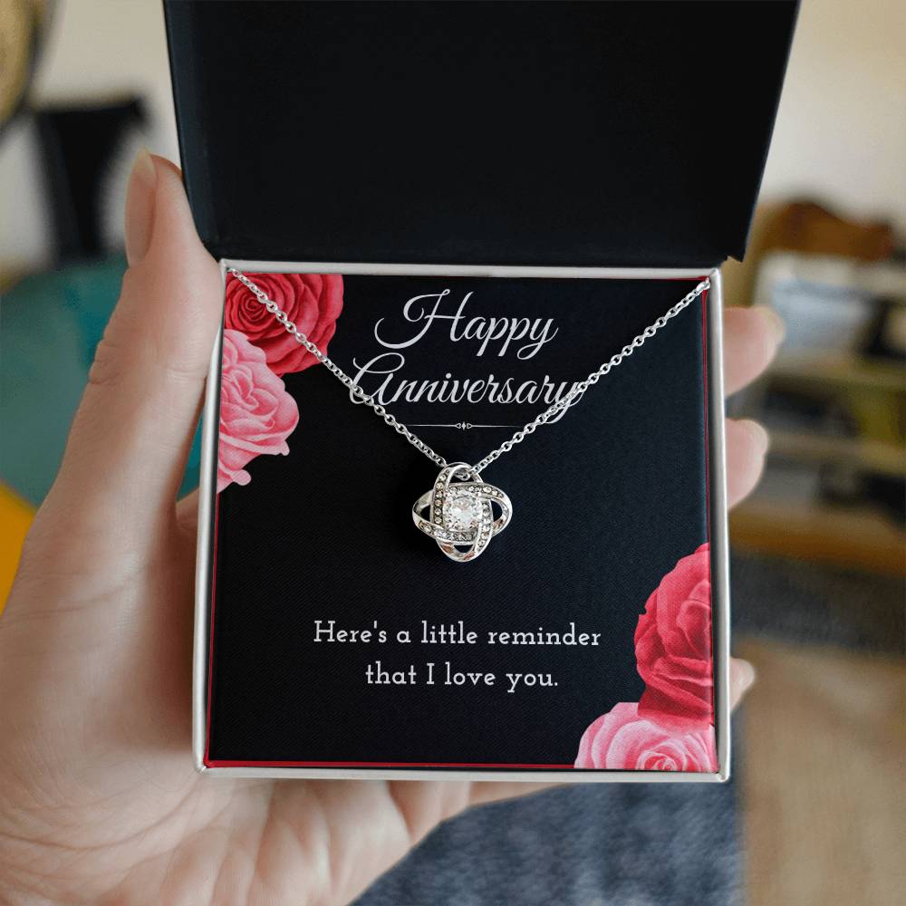 Best Gifts 305-Happy Anniversary Love Knot Necklace for Wife from Husband