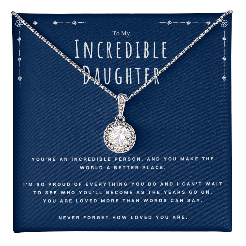 Best Gifts 305-Incredible Daughter Eternal Hope Necklace with Message Card from Mom or Dad