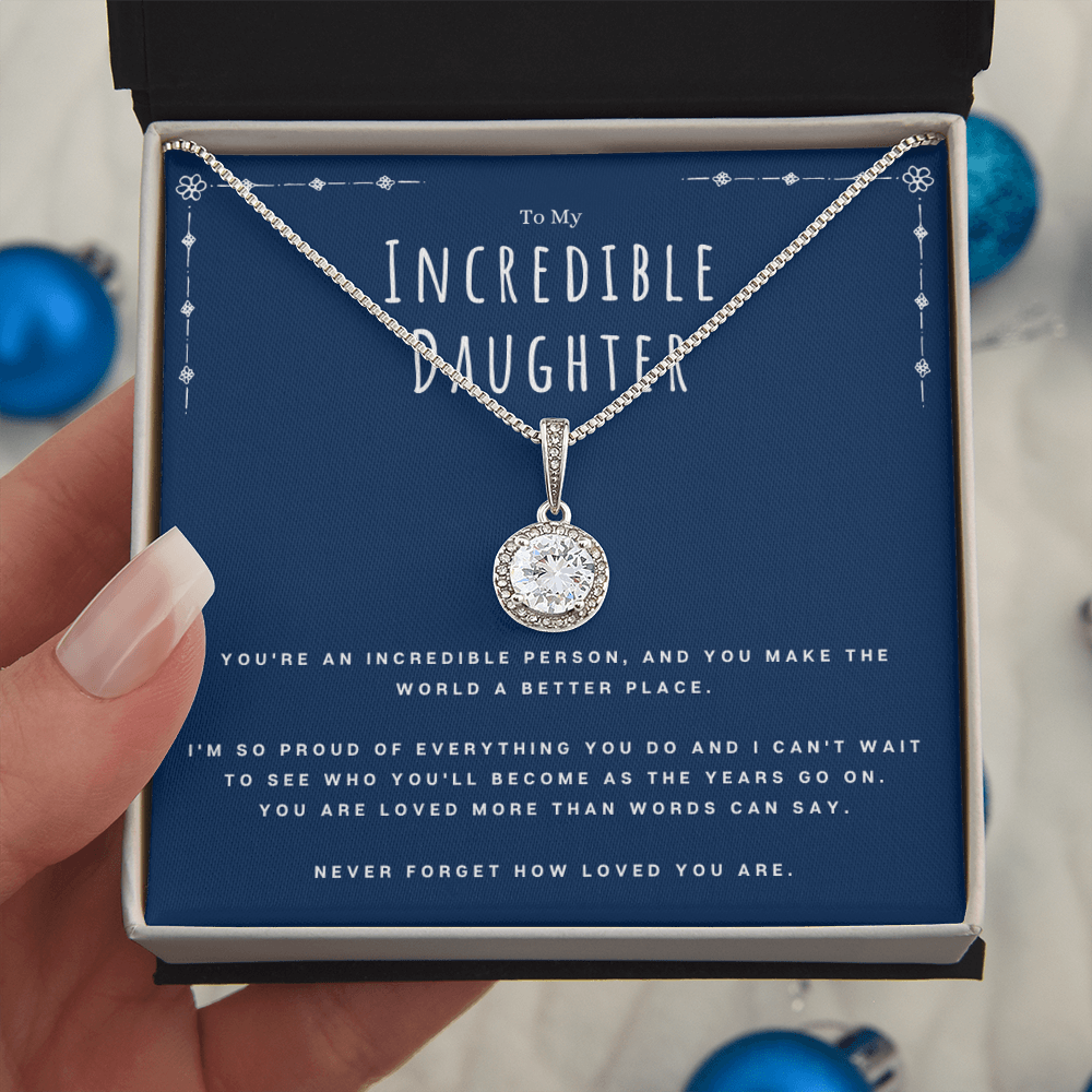 Best Gifts 305-Incredible Daughter Eternal Hope Necklace with Message Card from Mom or Dad