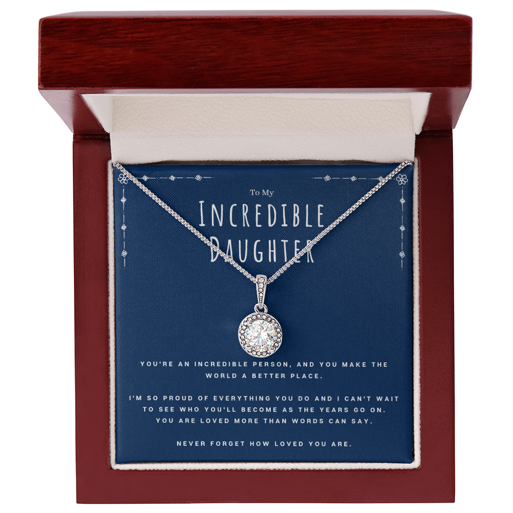 Best Gifts 305-Incredible Daughter Eternal Hope Necklace with Message Card from Mom or Dad
