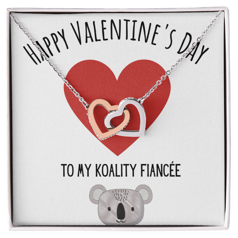 Best Gifts 305-Interlocking Hearts Necklace for Koality Fiancée Valentine's Day Gift