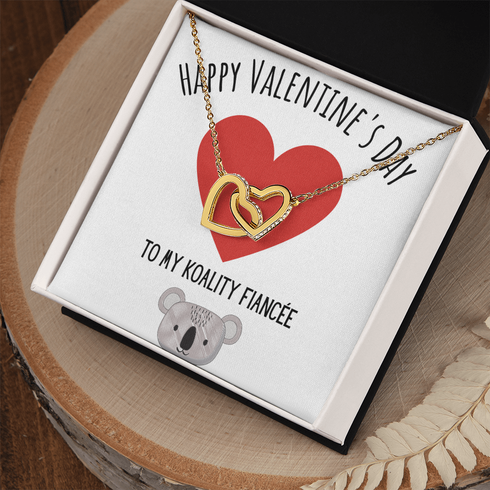 Best Gifts 305-Interlocking Hearts Necklace for Koality Fiancée Valentine's Day Gift