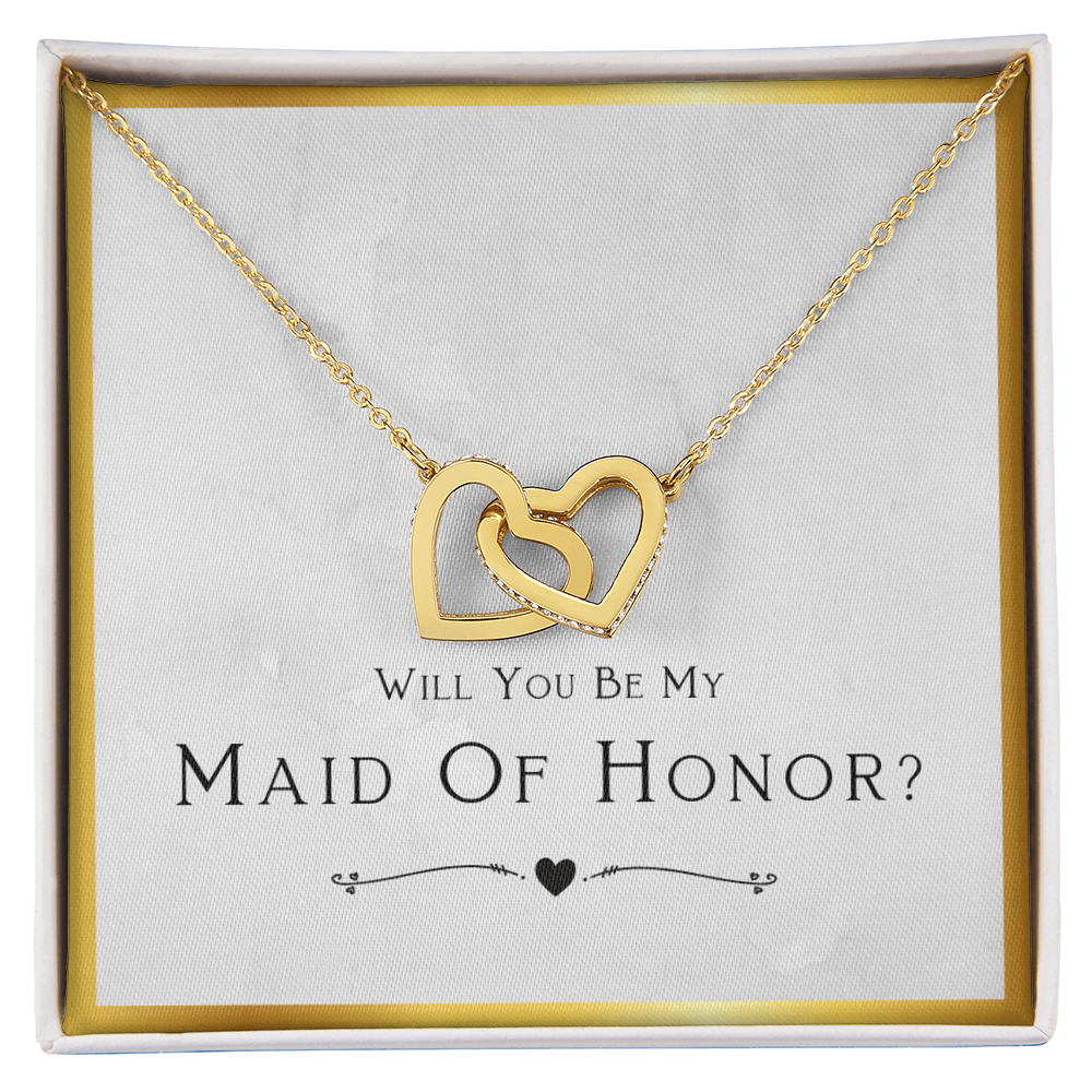 Best Gifts 305-Interlocking Hearts Necklace for Maid of Honor with CZ Crystals