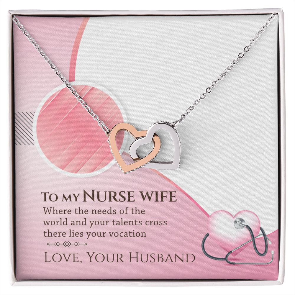 Best Gifts 305-Interlocking Hearts Necklace for Nurse Wife - Heartfelt Gift from Husband