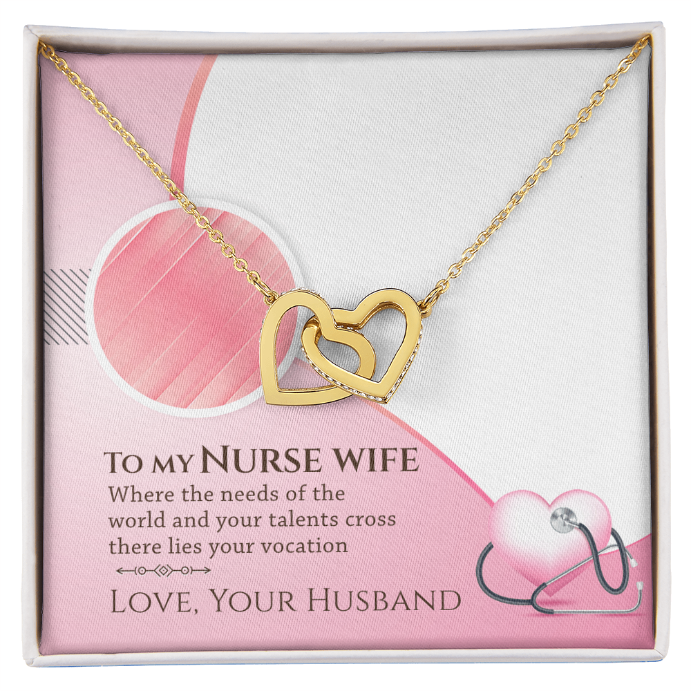Best Gifts 305-Interlocking Hearts Necklace for Nurse Wife - Heartfelt Gift from Husband